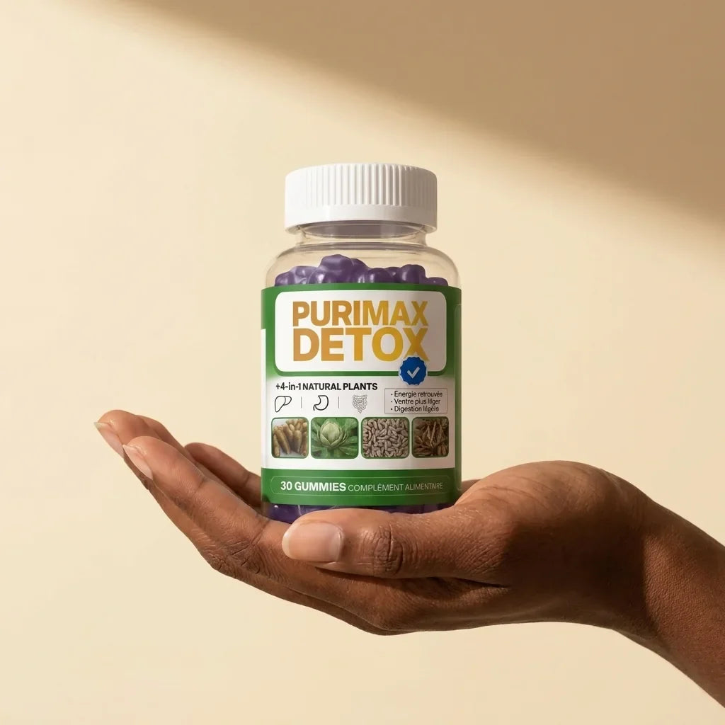 Pot de Purimax Detox tenu en main